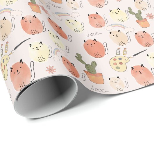 Kat kitten katten: schattig dierpatroon cadeaupapier (Rol Hoek)