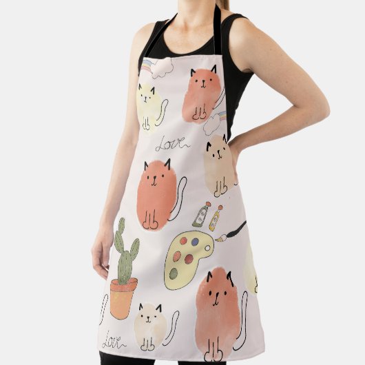Kat kitten katten: schattig dierpatroon schort (Insitu)