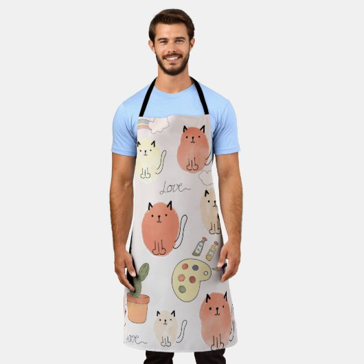 Kat kitten katten: schattig dierpatroon schort (Gedragen)