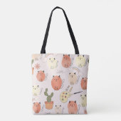 Kat kitten katten: schattig dierpatroon tote bag (Achterkant)
