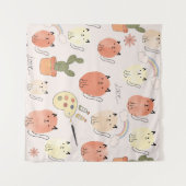 Kat kitten katten: schattig dierpatroon wandkleed (Voorkant (horizontaal))