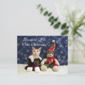 Kat, Kitten, Kerstmis, Redding, Foto Feestdagenkaart (Staand voorkant)