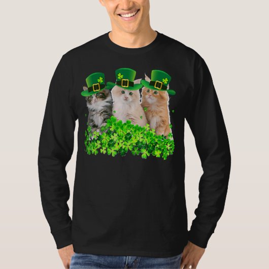 Kat Kitten Lover Irish Cat St Patricks Day T-shirt (Voorkant)