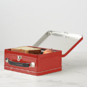 Kat / kitten metalen lunchbox in rood / aangepaste (Binnen)