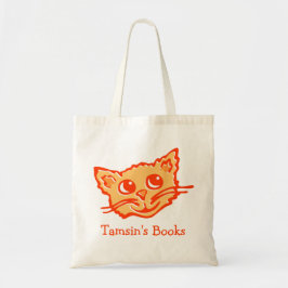 Kat kitten oranje omhelsde grafische bibliotheekta tote bag
