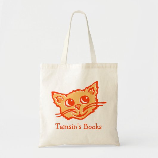 Kat kitten oranje omhelsde grafische bibliotheekta tote bag (Voorkant)