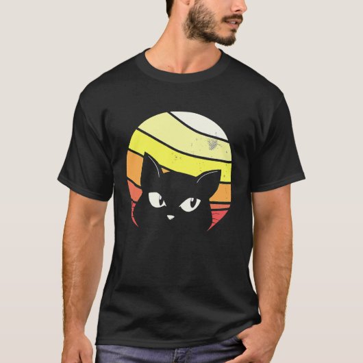 Kat Kitten Retro Vintage T-shirt (Voorkant)