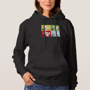Kat Kitten Roking Pipe Retro  Kunst Hoodie