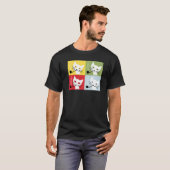 Kat Kitten Roking Pipe Retro Kunst T-shirt (Voorkant volledig)