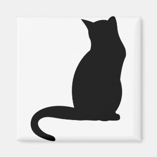 Kat Kitten Silhouette zwart, de schaduwlijn Magneet