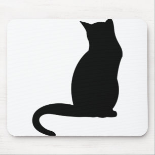 Kat Kitten Silhouette zwart, de schaduwlijn Muismat