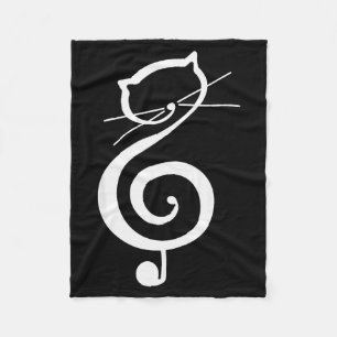Kat Kitten Sleutel Muziek Sleutel Grappige Kat Muz Fleece Deken
