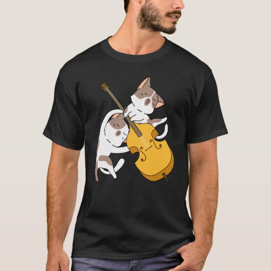 Kat Kitten Spelend op Cello Kat  Cellist T-shirt (Voorkant)