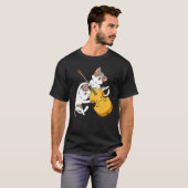 Kat Kitten Spelend op Cello Kat  Cellist T-shirt (Voorkant volledig)
