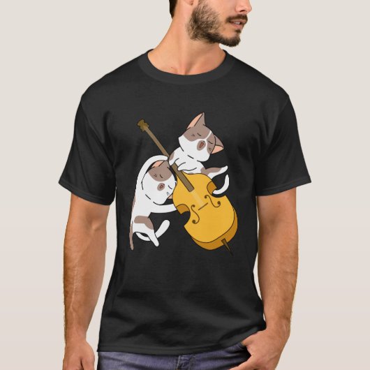 Kat Kitten Spelend op Cello Kat Cellist T-shirt (Voorkant)