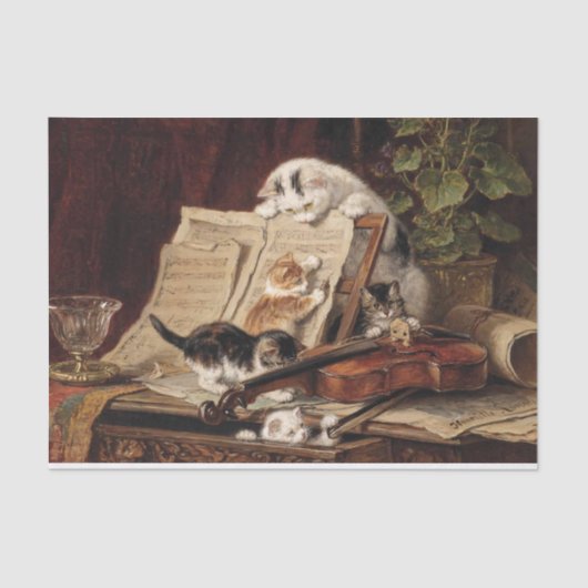 Kat & Kittens · Henriette Ronner-Knip (1821-1909) Tissuepapier (Voorkant)