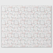 Kat Kitty Schattig Grappig Patroon Kat Liefhebber Cadeaupapier (Vlak)