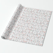 Kat Kitty Schattig Grappig Patroon Kat Liefhebber Cadeaupapier (Uitgerold)