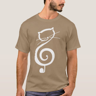 Kat Kittyreble Muziek Sleutel Grappige Kat Noten V T-shirt