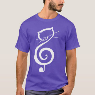 Kat Kittyreble Muziek Sleutel Grappige Kat Notitie T-shirt