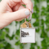 Kat klaar om te springen sleutelhanger (Hand)