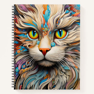 Kat Kleurrijk Dier Betoverend Abstract Notitieboek