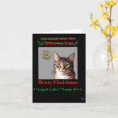 Kat klopt over de kerstboom kaart (Gele Bloem)