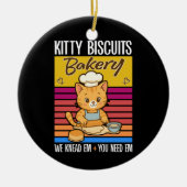 Kat Kneed Bakker Kitty Biscuit We Kneed Ze Jou Keramisch Ornament (Voorkant)