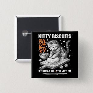 Kat Kneeddeeg Bakker Kitty Biscuits Wij Kneten Ze Vierkante Button 5,1 Cm