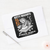 Kat Kneeddeeg Bakker Kitty Biscuits Wij Kneten Ze Vierkante Sticker (Envelop)