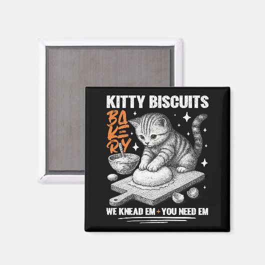 Kat Kneedt Bakker Kitty Biscuit We Kneed Ze Jou Magneet (Voorkant / Achterkant)