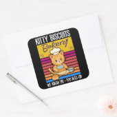 Kat Kneedt Bakker Kitty Biscuits We Kneed Em Jij Vierkante Sticker (Envelop)