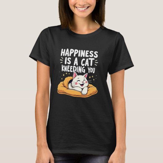 Kat Kneedt Biscuit Maker Schattige Feline Snorrend T-shirt (Voorkant)