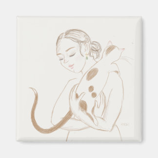 Kat knuffels magneet