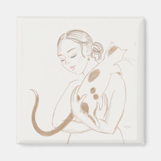 Kat knuffels magneet (Voorkant)