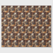 Kat Knuffelt Een Boerderij Kip Cadeaupapier (Vlak)