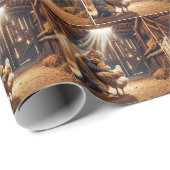 Kat Knuffelt Een Boerderij Kip Cadeaupapier (Rol Hoek)