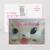 Kat koekje jar 2972 - pas het aan Uitnodiging Briefkaart (Voorkant / Achterkant)