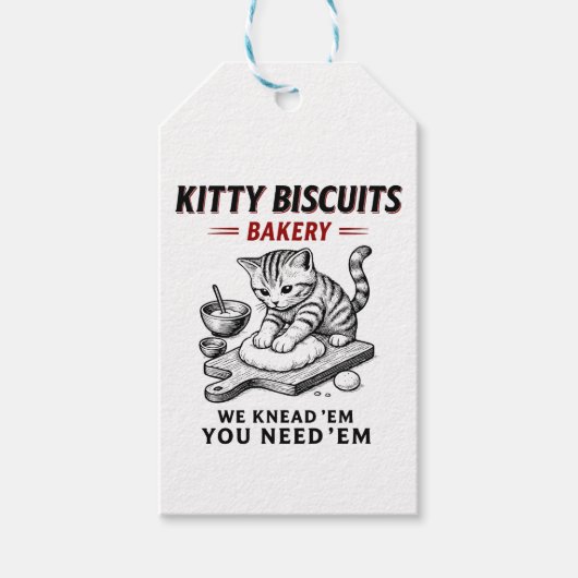 Kat koekjes bakkerij cadeaulabel (Voorkant)