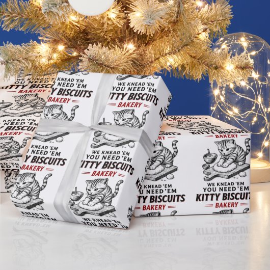 Kat koekjes bakkerij cadeaupapier (Feestdagen)