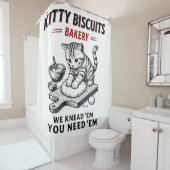 Kat koekjes bakkerij douchegordijn (In situ)