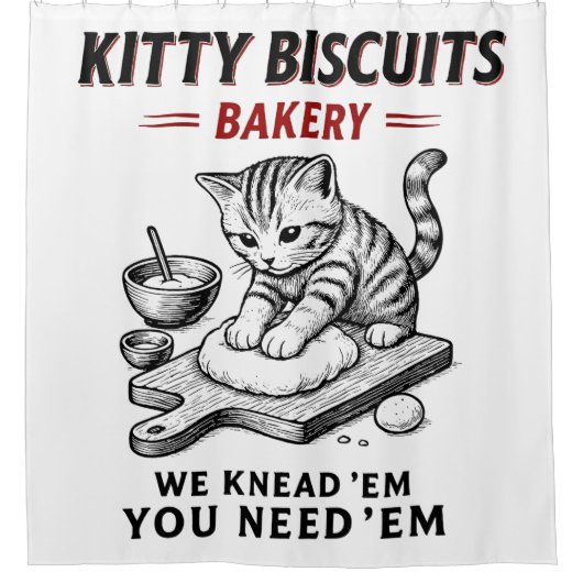 Kat koekjes bakkerij douchegordijn (Voorkant)