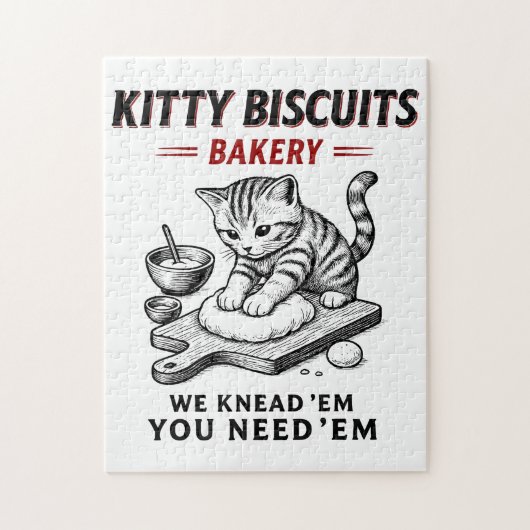 Kat koekjes bakkerij legpuzzel (Verticaal)