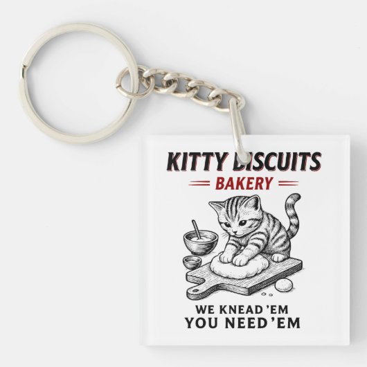 Kat koekjes bakkerij sleutelhanger (Voorkant)