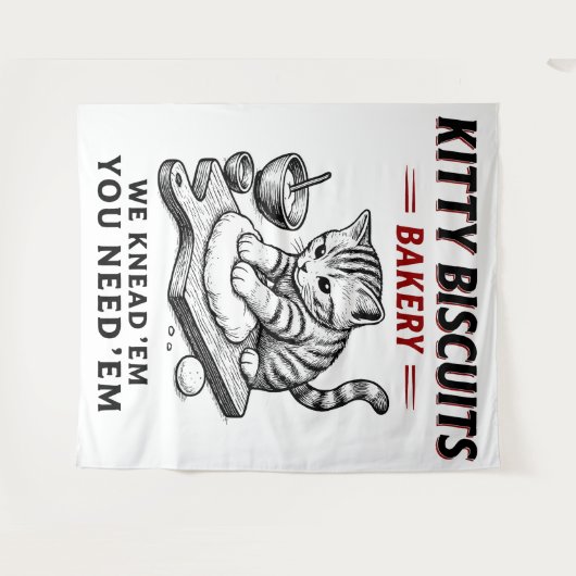 Kat koekjes bakkerij wandkleed (Voorkant (horizontaal))