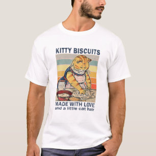 Kat koekjes gemaakt met liefde en een kleine kat h t-shirt