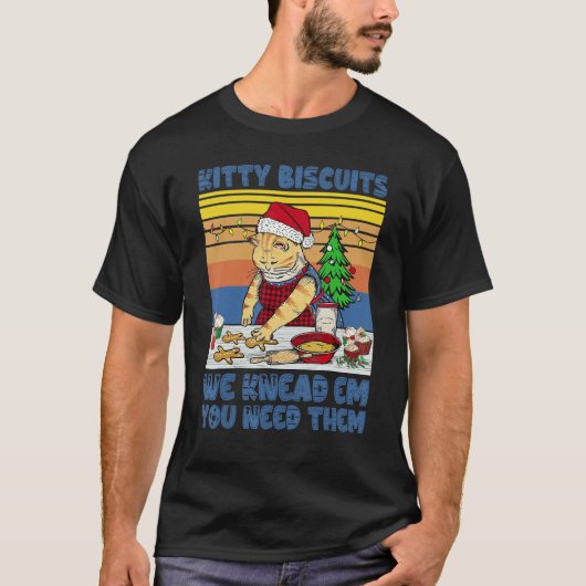 Kat koekjes kerstcadeautjes bakken t-shirt (Voorkant)