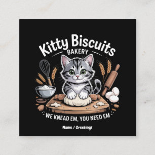 Kat koekjes We Knead Em Je hebt EM Schattige Cat n Vierkante Visitekaartje