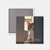 Kat koelkast magneet (Voorkant / Achterkant)