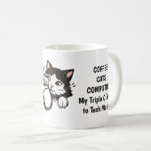 Kat, koffie en computer Mok (Voorkant rechts)